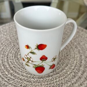 Otagiri White Mug with Red Strawberry Design